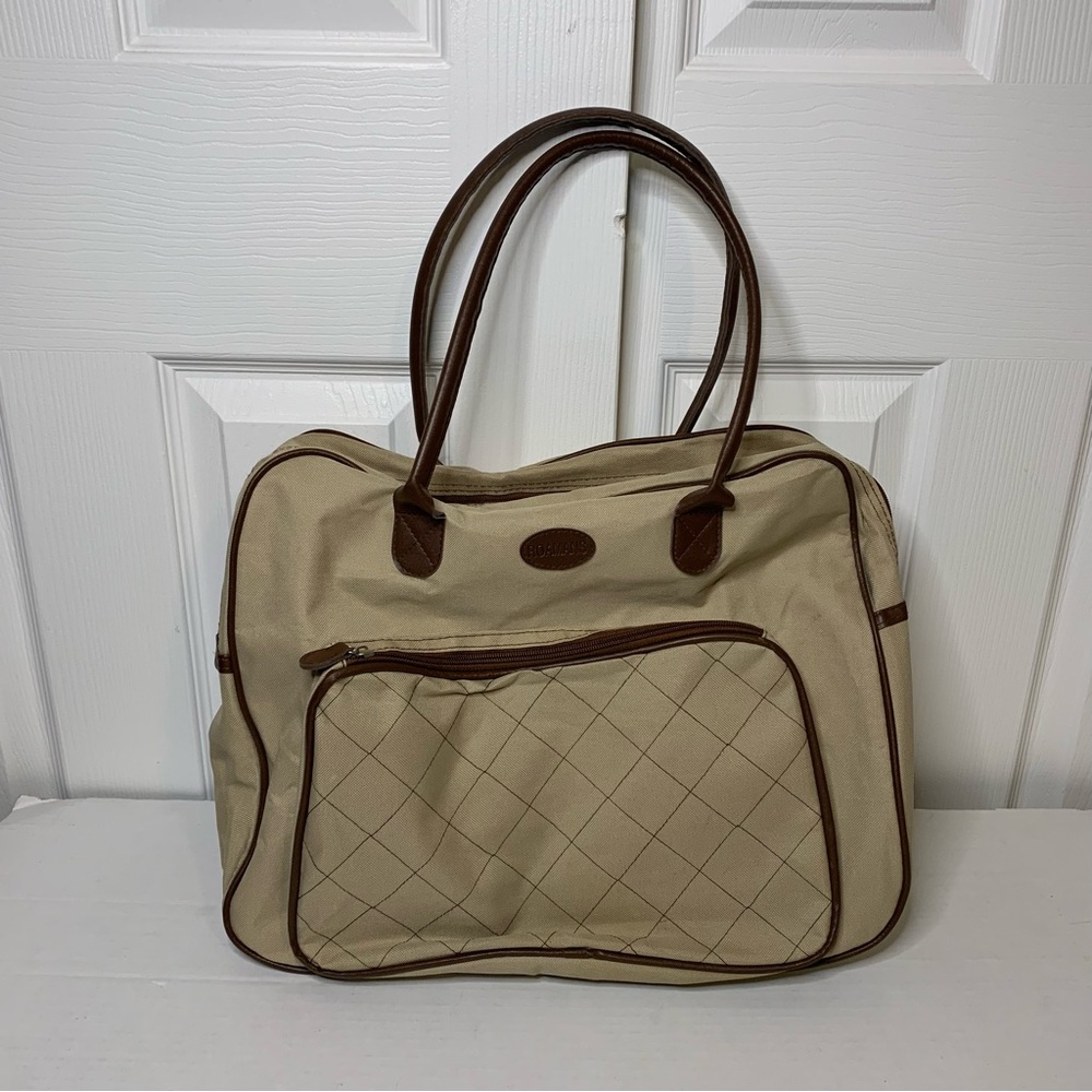 Roamans Beige Canvas Travel Overnight Bag/Satchel